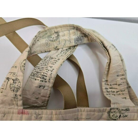 Fabric Textile Bag Handbag Postcard Print Handmade Straps Handle Medium Small - Picture 6 of 10